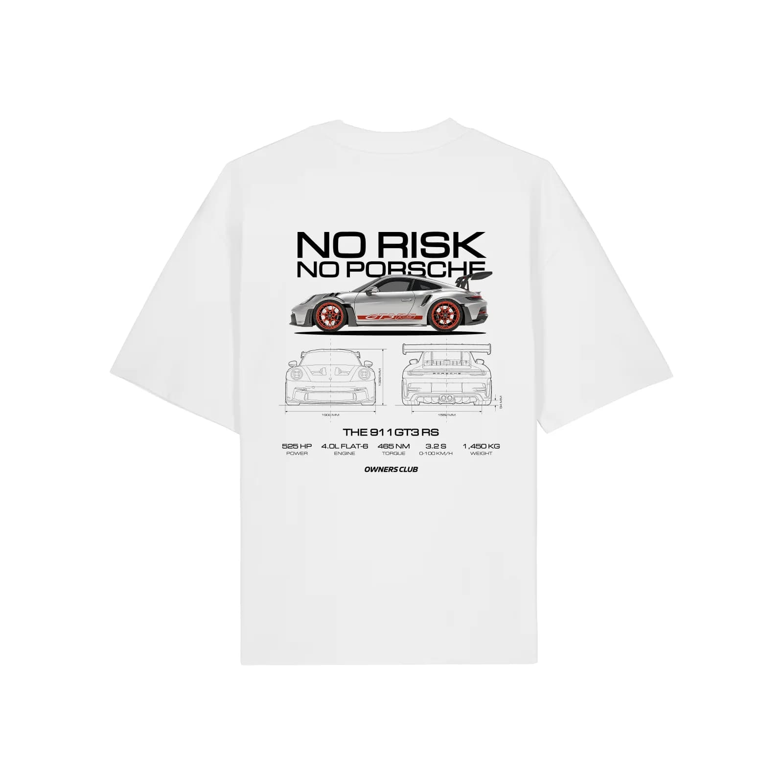 No Risk, No Porsche · T-shirt — White