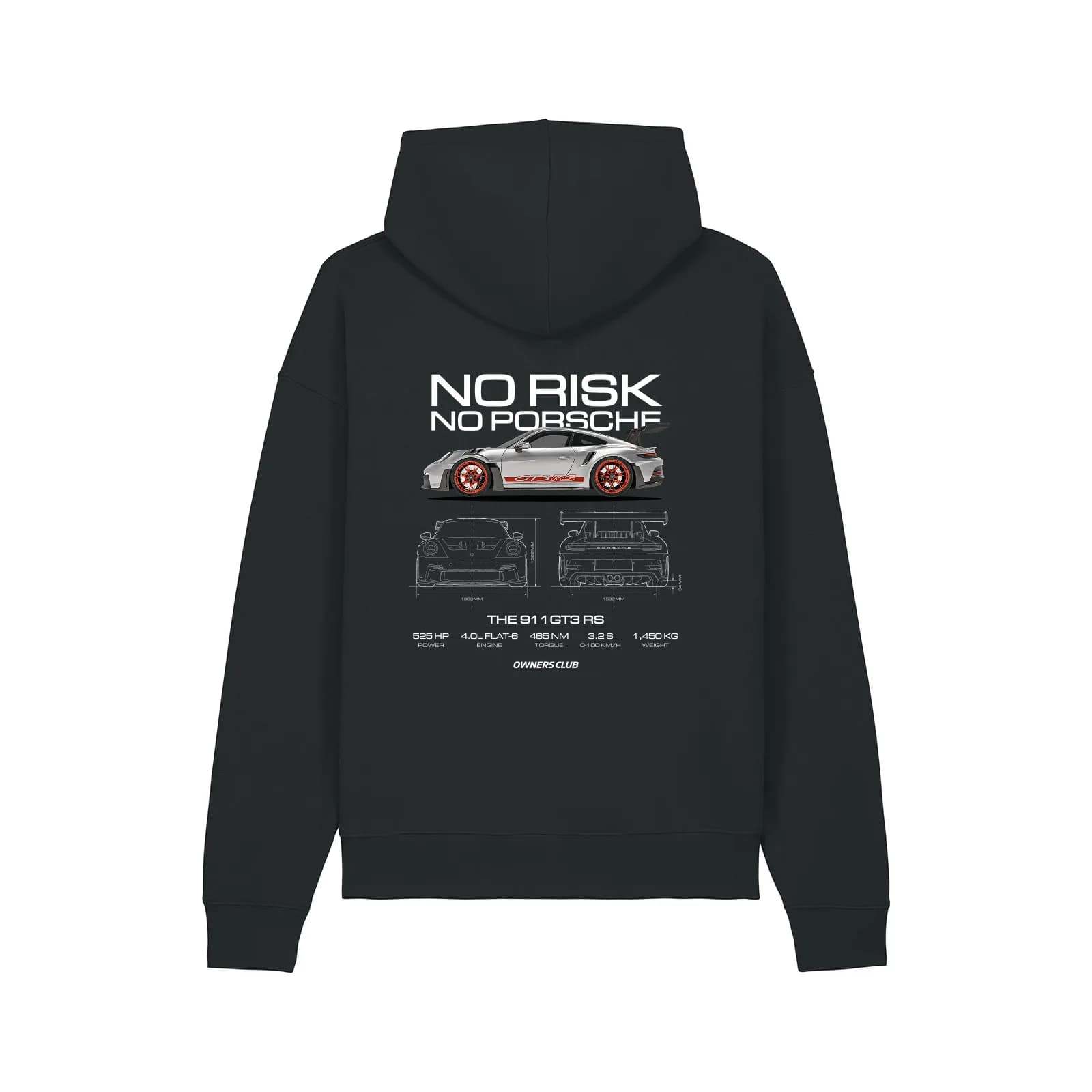 No Risk, No Porsche · Hoodie — Black